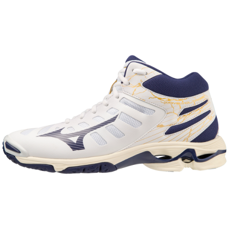 MIZUNO WAVE VOLTAGE MID White/Blue Ribbon/MP Gold